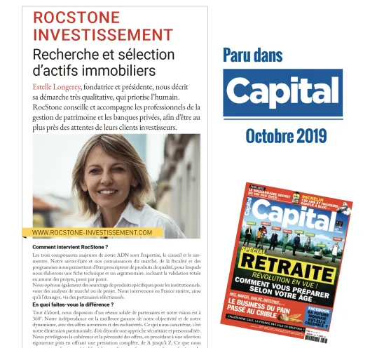 Publication Capital – Octobre 2019  ”Recherche et sélection d'actifs immobiliers"